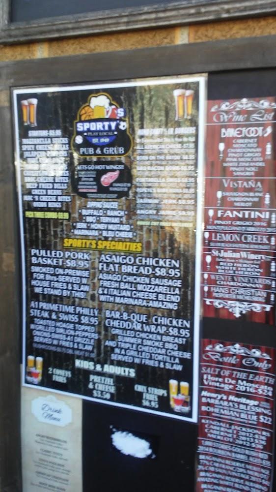 Sporty's Pub & Veranda Grille Menu image 3